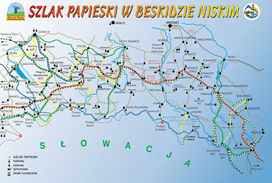 Szlak papieski mapa
