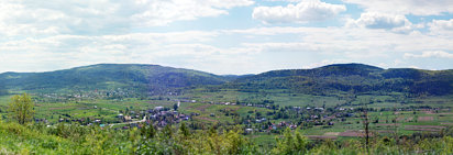 Panorama Głojsce widok z Bikowej Góry